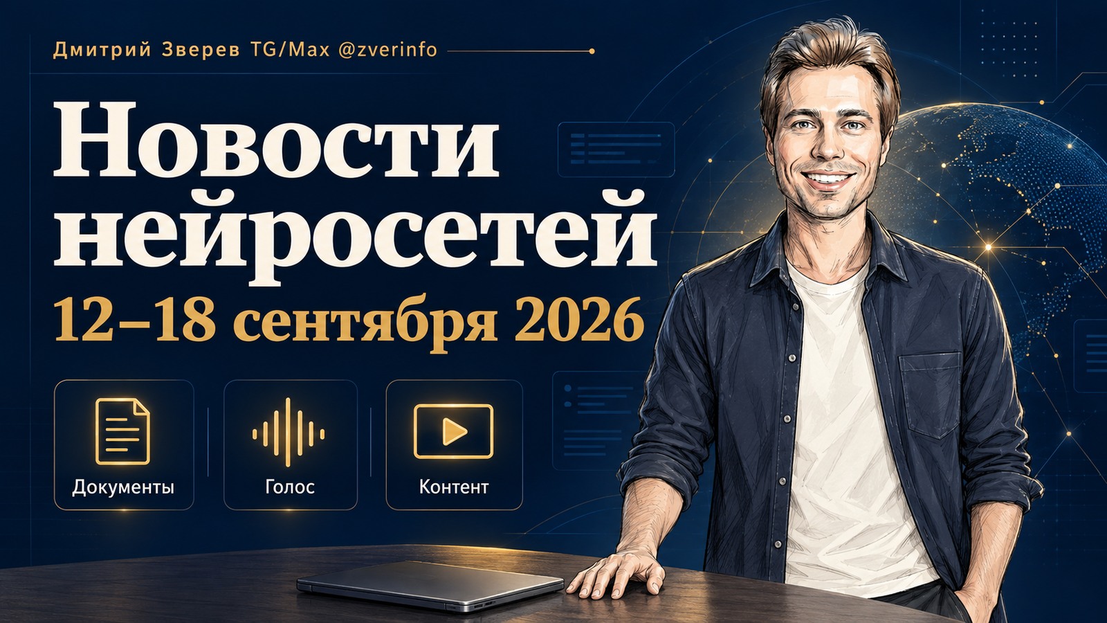 Дмитрий Зверев и обзор новостей нейросетей за 12-18 сентября 2026 года: документы, голос и контент